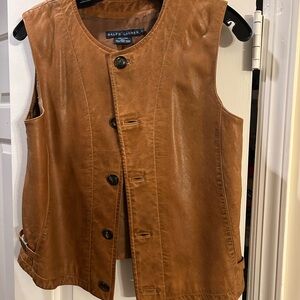 Ralph Lauren Tan Leather Vest